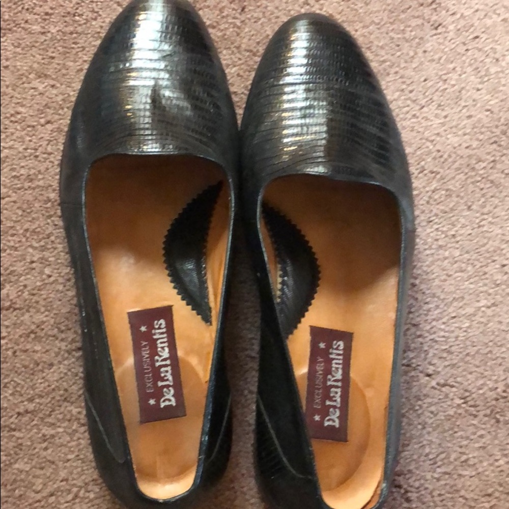 Exclusive de la rentis lizard skin loafers